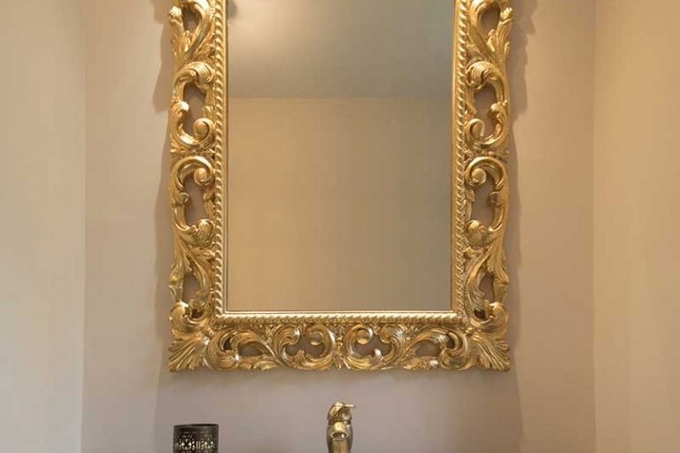 Miroir doré_salle de bain haut de gamme_IDKREA, Rennes